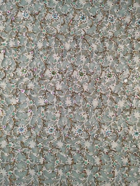 Mesh Net Lace Fabric With High Quality Stone Beaded Fabric For Party Dress