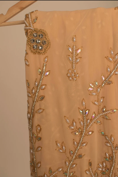 Beige Color Somalin Women Bridal Dirac Golden Hand Beaded No1 Quality Stone Wedding Dirac For Women