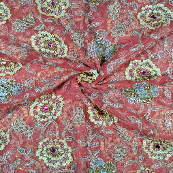 Super Quality Heavy Sequences And Stone Beaded Mesh Net Lace Fabric For Wedding And Evening Gown Fabric