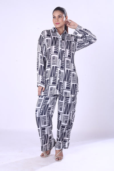 Trending Co-ord Set Digital Print 100% Viscos Cotton Fabric For Women