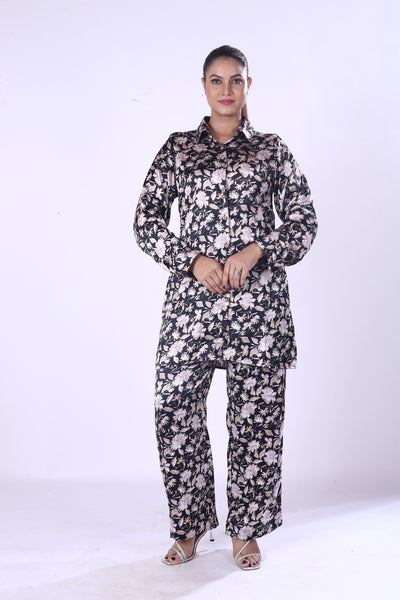 Hight Quality Co-Ord Set Smooth And Comfortable Satin Print For This Outfit