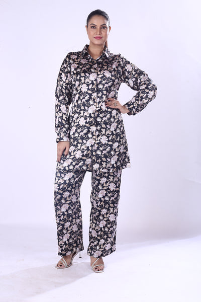 Hight Quality Co-Ord Set Smooth And Comfortable Satin Print For This Outfit