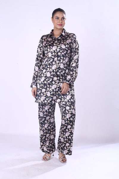Hight Quality Co-Ord Set Smooth And Comfortable Satin Print For This Outfit