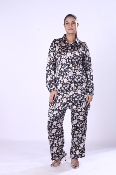 Hight Quality Co-Ord Set Smooth And Comfortable Satin Print For This Outfit