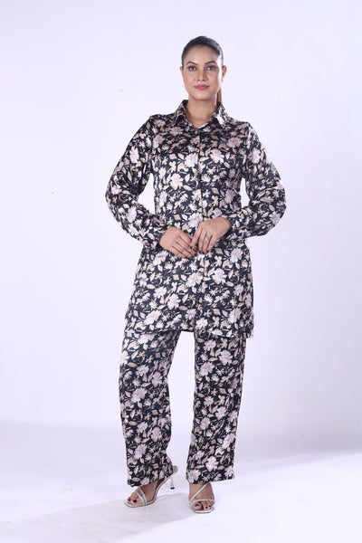 Hight Quality Co-Ord Set Smooth And Comfortable Satin Print For This Outfit