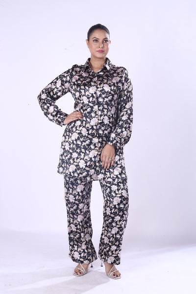 Hight Quality Co-Ord Set Smooth And Comfortable Satin Print For This Outfit