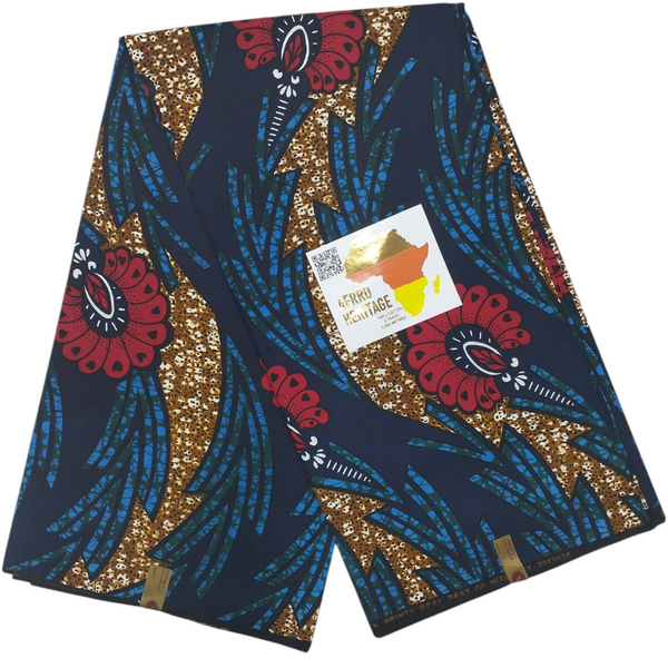 Natural Pure Cotton African Wax Holland Fabric 6 Yards Room Dresses Fabric For Zambia Ankara Wax