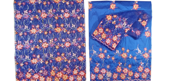 African George Fabric With High Quality Raw Silk George Wrappers With Net And Net Blouse For Party And Wedding Dress Fabric