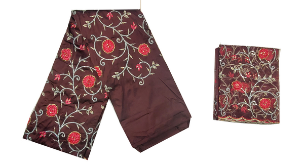 Beautiful African George Wrapper Raw Silk Fabric With Embroidery And Stone Work With Net Blouse For Evening And Party dress