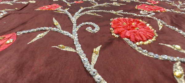 Beautiful African George Wrapper Raw Silk Fabric With Embroidery And Stone Work With Net Blouse For Evening And Party dress