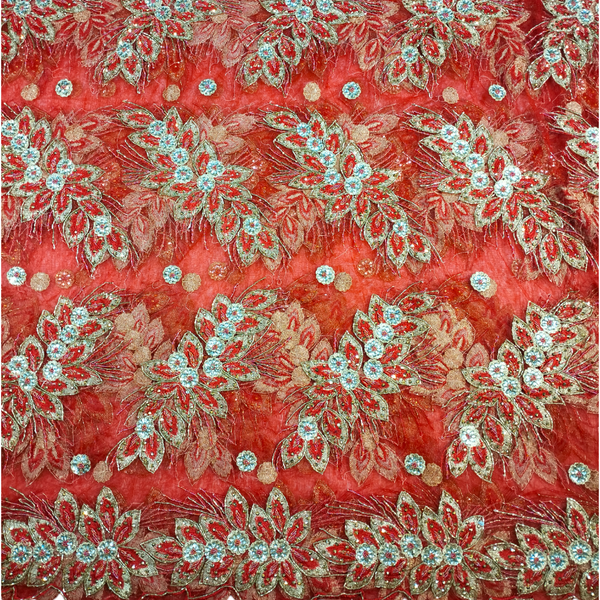 High Quality Stone Beaded Mesh Net Lace Fabric For Special Occasion