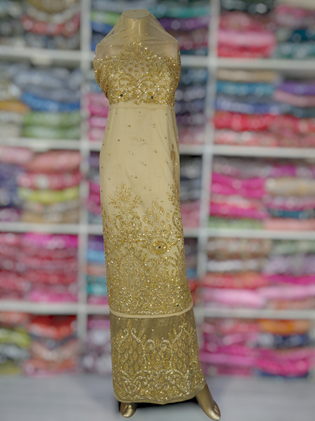 Gold Design on Beige Background Handwork George