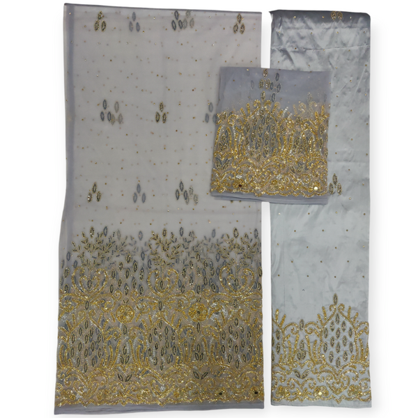 Gold Design on Light Gray Background Handwork George