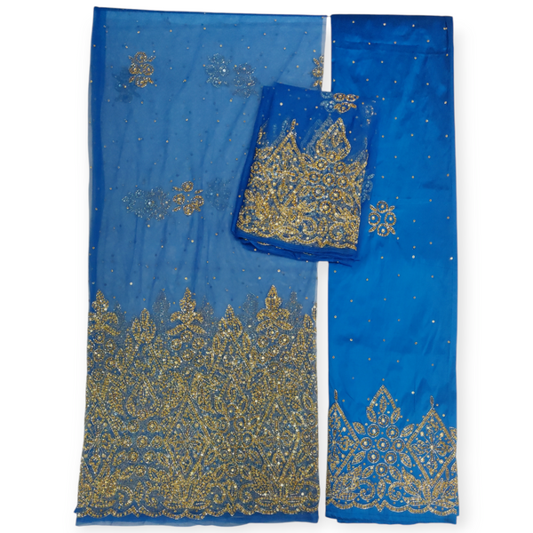 Gold Design on Dark Blue Background Medium George Wrapper