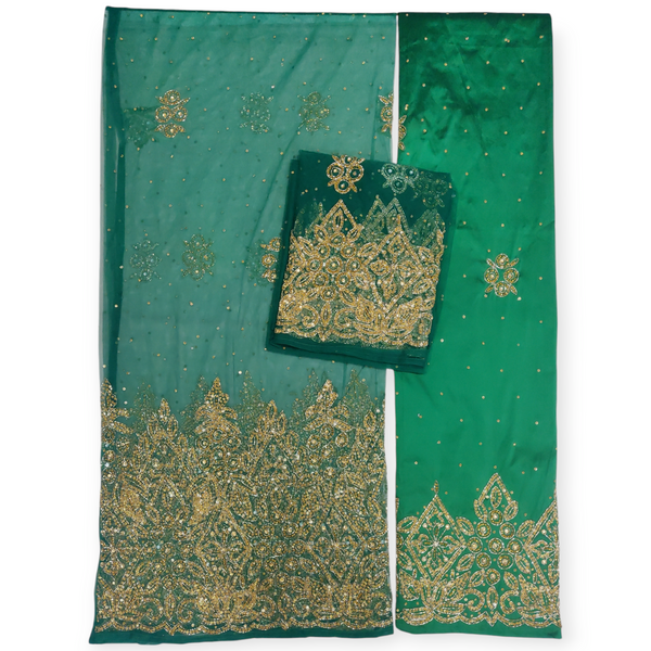 Gold Design on Green Background Handwork George