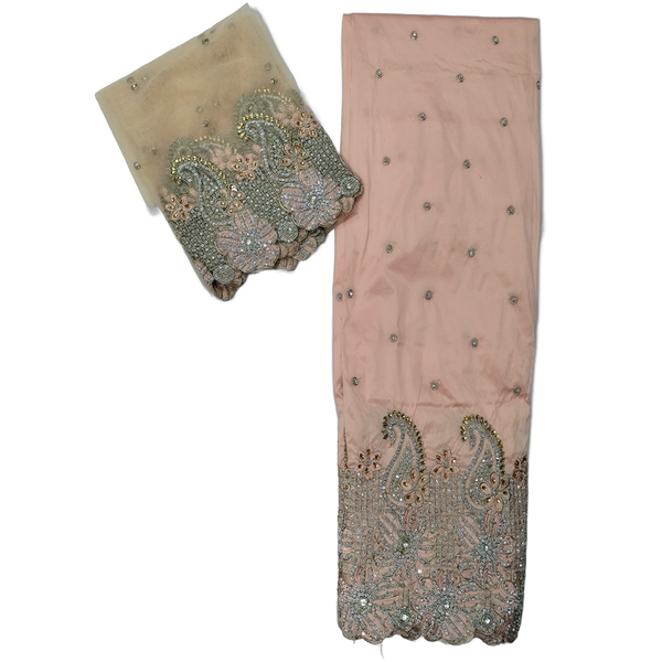 Fine Quality Crystal Stone Beaded Indian George Wrappers Fabric For Women Party wear Fabric