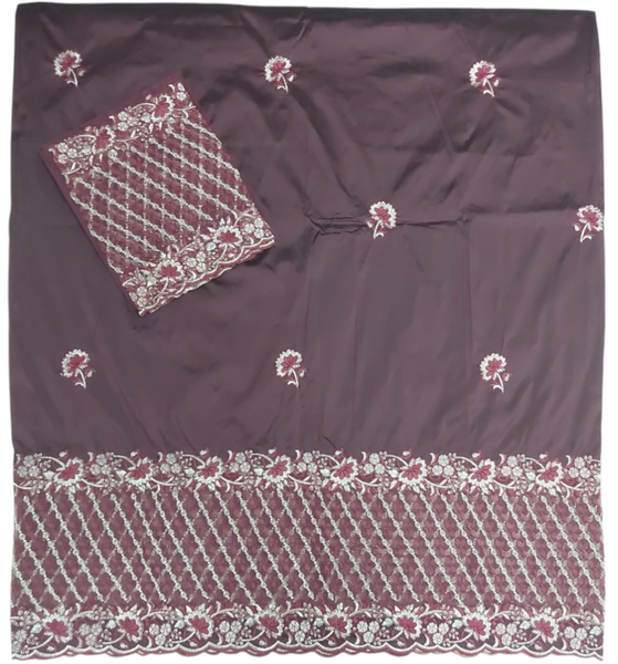 New Design George Fabric With Embroidery And Floral Design Wrapper Fabric