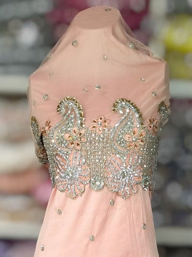 Fine Quality Crystal Stone Beaded Indian George Wrappers Fabric For Women Party wear Fabric