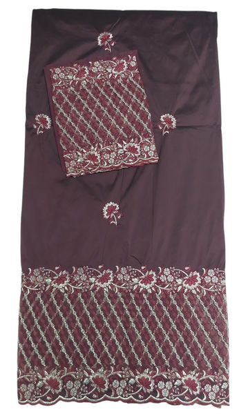 New Design George Fabric With Embroidery And Floral Design Wrapper Fabric