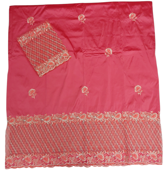 New Design George Fabric With Embroidery And Floral Design Wrapper Fabric