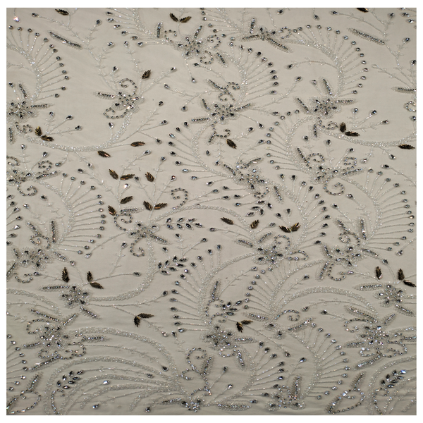 Free Shipping Rhinestone Net Lace Floral Design African Bridal 5 Yards Stone Lace Fabric