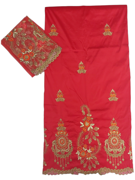 New George With Multicolor Thread Embroidery With Floral Design Wrapper Fabric