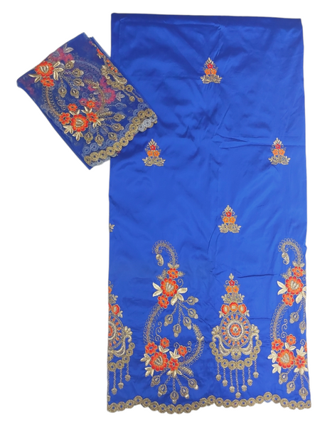 New George With Multicolor Thread Embroidery With Floral Design Wrapper Fabric