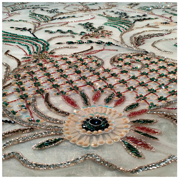 Indian Handmade Heavy Stone Beaded Bridal Lace For Bridal Women Designer Lace 5 Yards