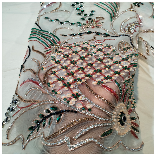 Indian Handmade Heavy Stone Beaded Bridal Lace For Bridal Women Designer Lace 5 Yards