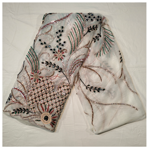 Indian Handmade Heavy Stone Beaded Bridal Lace For Bridal Women Designer Lace 5 Yards