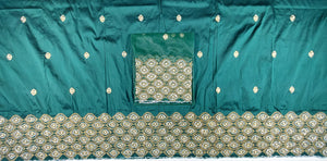 Best Quality African George Wrapper With Embroidery And Stone Work Top Quality George Wrapper And Net Blouse For Wedding And Party Dress