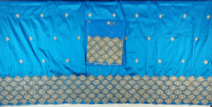 Top Quality African George Wrapper Fabric With Embroidery And Stone Work Nigerian Wedding And Party Dress Raw Silk Fabric For African Women