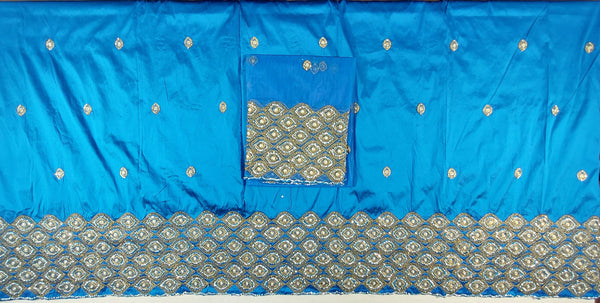 Top Quality African George Wrapper Fabric With Embroidery And Stone Work Nigerian Wedding And Party Dress Raw Silk Fabric For African Women