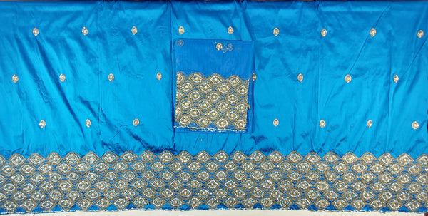 Top Quality African George Wrapper Fabric With Embroidery And Stone Work Nigerian Wedding And Party Dress Raw Silk Fabric For African Woman