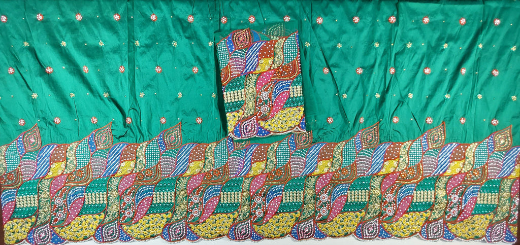 New Arrival African George Wrapper Raw Silk Fabric With Leaves And Floral  Design For African Wedding and Evening Party Dress For Woman