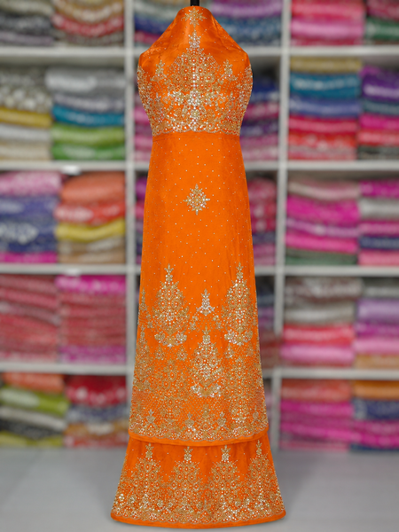 Elegant Handcrafted Orange George Wrapper for Weddings & Special Occasions