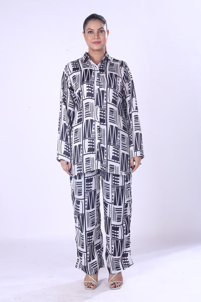 Trending Co-ord Set Digital Print 100% Viscos Cotton Fabric For Women