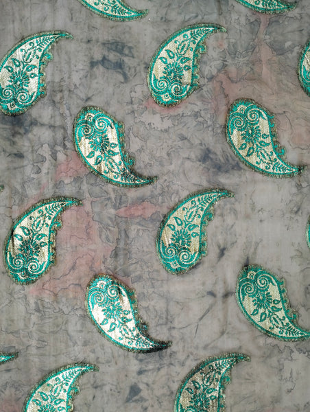 Premium Fransawi Dirac – Gold & Emerald Paisley Design | Prefect For Regular Wear & Evening Wear