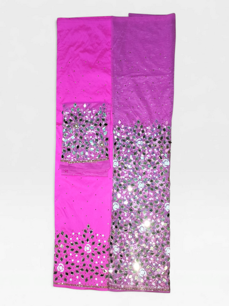 Beautiful Handworked Fuchsia Pink Colour George | Best For Wedding & Party Wear