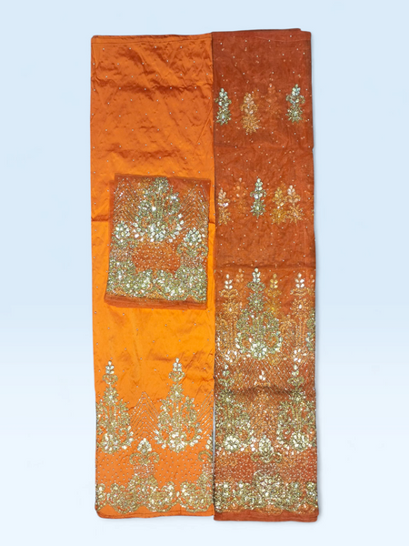 Elegant Handcrafted Orange George Wrapper for Weddings & Special Occasions