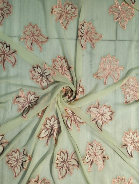 Premium Fransawi Dirac with Rose Gold Leaf Print | Perfect For Weddings & Celebrations