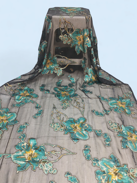Beautiful Flower Printed Fransawi Dirac | Perfect For Wedding And Occasional Wear
