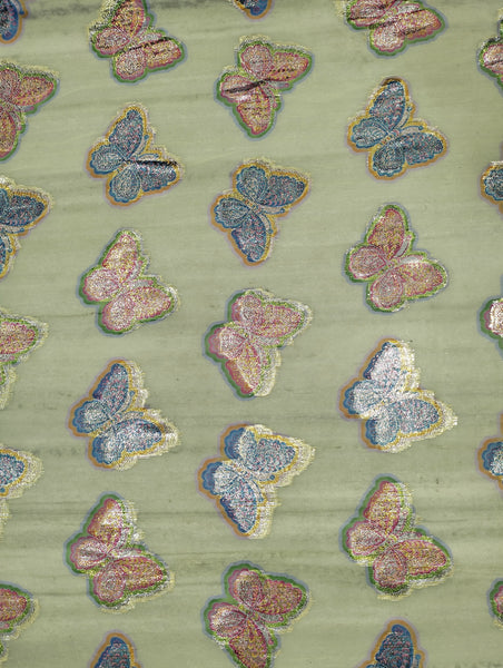 Premium Ivory Butterfly Printed Fransawi Dirac | Luxury Somali Wedding & Party Wear