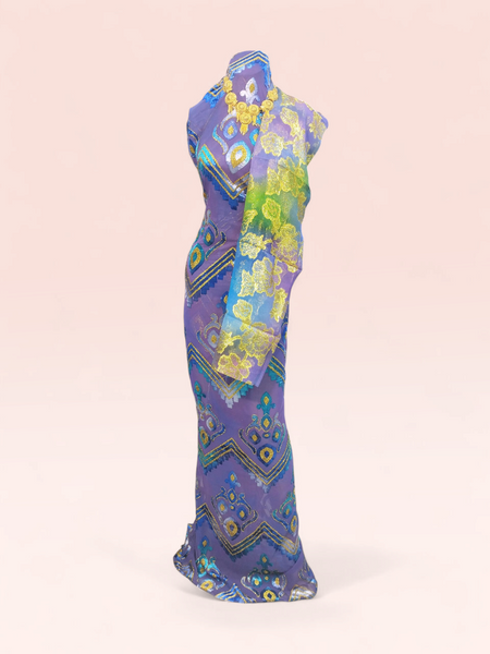 Exclusive Purple Maqbal Dirac With Multi Color Shawl | Best For Party & Occasion Wear