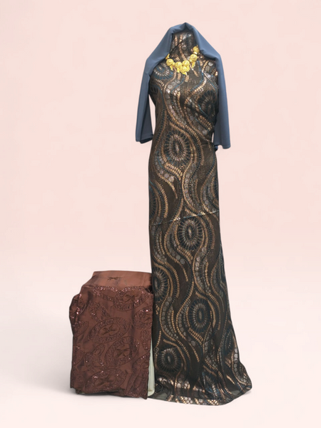 Premium Somali Wedding & Party Dress Fransawi Dirac with Matching Shawl | Timeless Elegance Collection