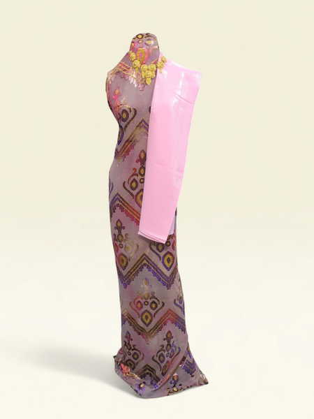 Luxury Maqbal Dirac with Soft Pink Shawl – Premium Somali Wedding & Occasion Wear