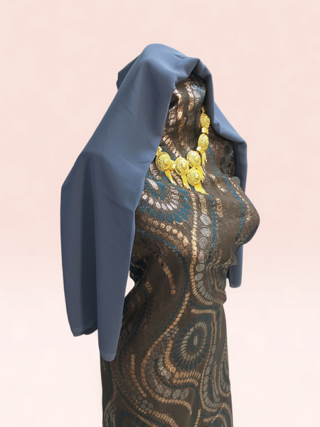 Premium Somali Wedding & Party Dress Fransawi Dirac with Matching Shawl | Timeless Elegance Collection