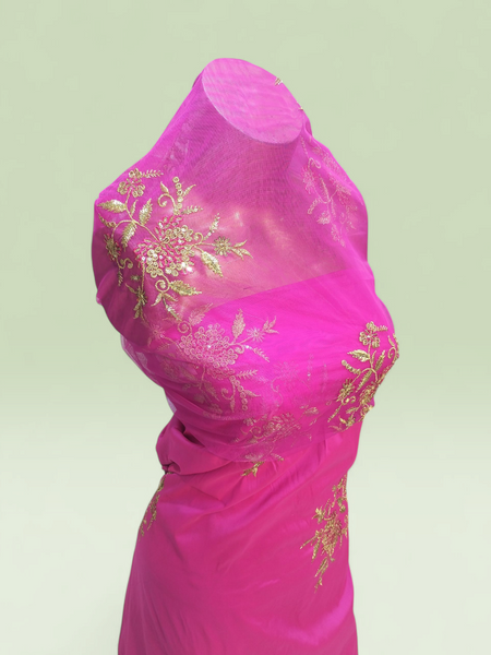 Majestic Pink George With Premium Embroidery | Perfect For Wedding And Special Occasions