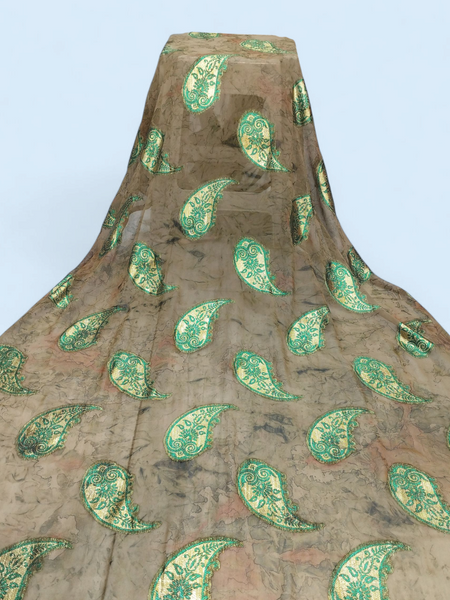 Premium Fransawi Dirac – Gold & Emerald Paisley Design | Prefect For Regular Wear & Evening Wear