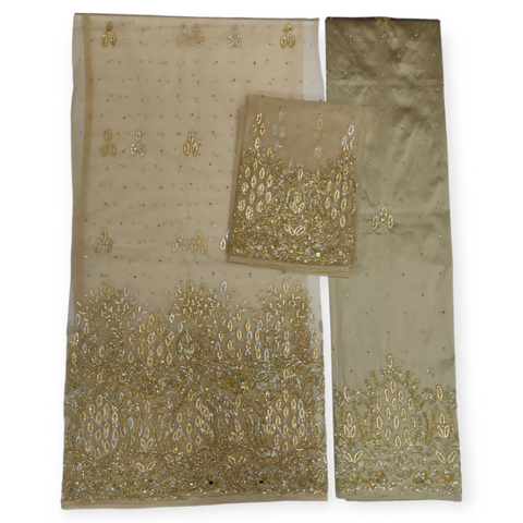 Gold Design on Beige Background Handwork George
